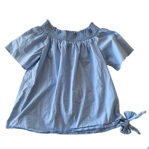 MICHAEL Michael Kors Light Off-The-Shoulder Cotton Blouse Sz L